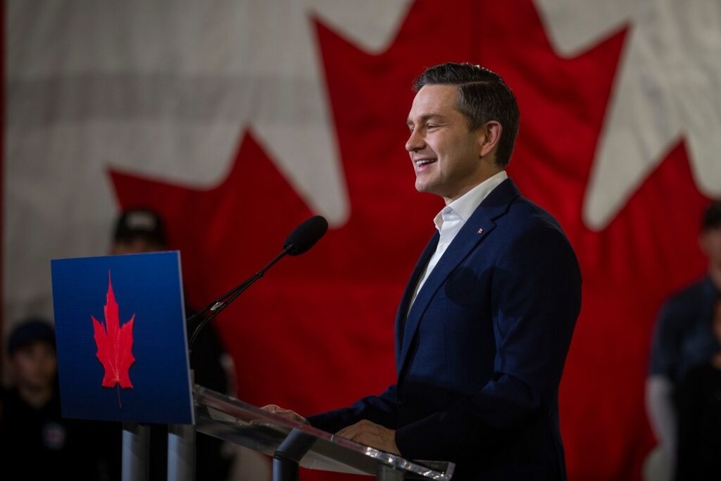 Pierre Poilievre at a rally in Osoyoos, BC, on April 3, 2025.