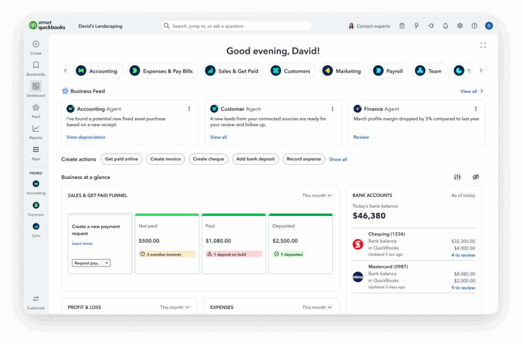 QuickBooks on the Intuit platform - Interface